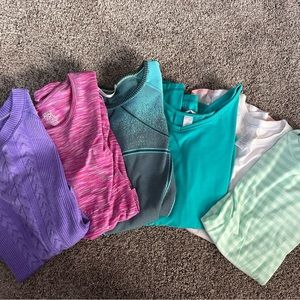Girls Athleta and Iviva long sleeve tops